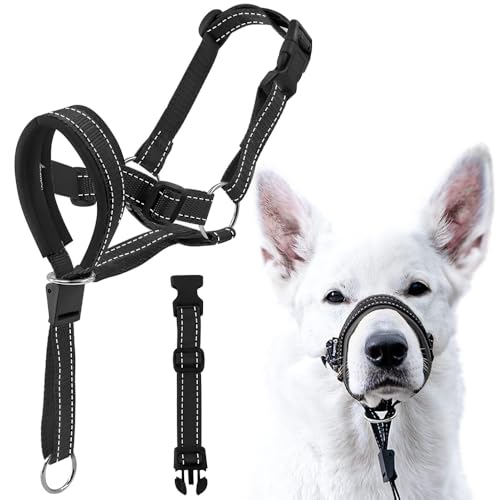 TOEECY HALTI Kopfgeschirr Hundehalfter Halfter Für Hunde Hund an der Leine zieht Anti Zug Hundegeschirr Verstellbar Bequemes Und Robustes Geschirr Für Hunde (L)