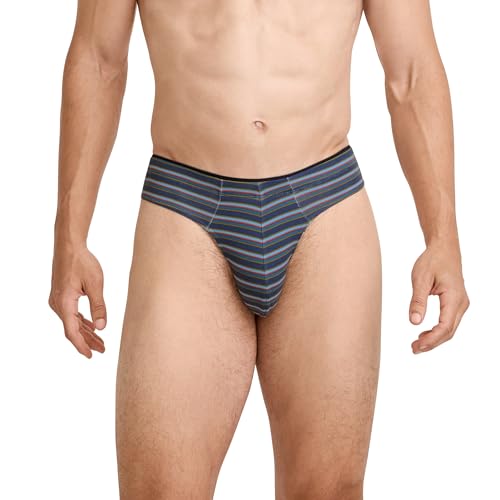 Jockey Men's Underwear True Style Thong - 3 Pack, Leafy Stripe, XL2