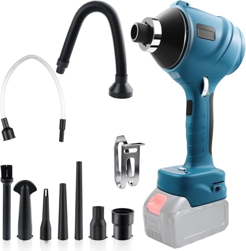 ZKSmao Kompatibel mit Makita Laubbläser akku Bläser 18V, 130m/s Druckluft gebläse 100000RPM Bürsten Motor, Auto Trockner & Luftgebläse für Laub, Schnee, Staub, PC Reinigung (Akku Nicht inkl)