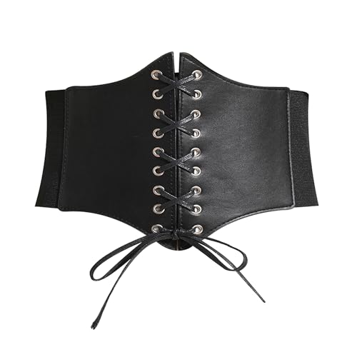 eYLun Womens Corset Belt Vintage Lace-up Elastic Waist Belt Punk Tied Waspie Wide Belt