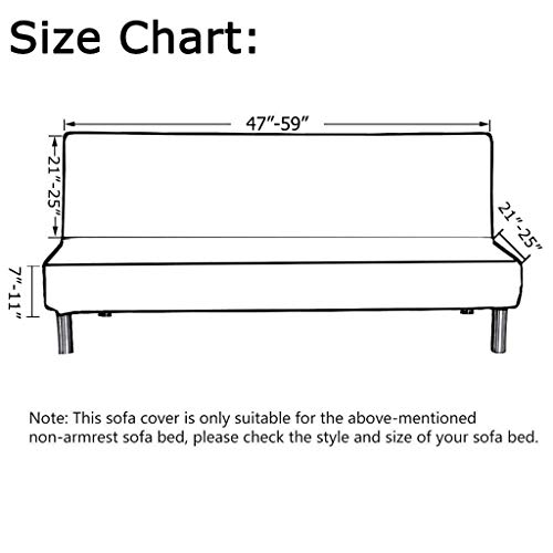 Obokidly Velvet Sofa Bed Cover Futon Slipcover Solid Color Full Folding Elastic Armless For Patio Couch Bench (Navy, Small(47"-59")) #TOP1