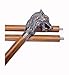 LEO SPIK Wooden Walking Stick, Vintage Cane with Brass Wolf Handle for Men & Women, Victorian Style Fancy Canes, Gothic Style Cane
