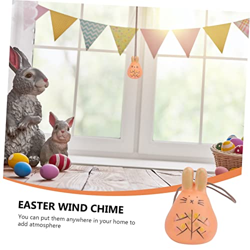 Nolitoy 5Pcs Wind Chime Mini Bunny Music Decor Decor Easter Bunny Wall Hanging Easter Tree Decorations Outdoor Wind Chimes Easter Ceramic Crafts Rabbit Shape Wind Bell Animal #TOP5