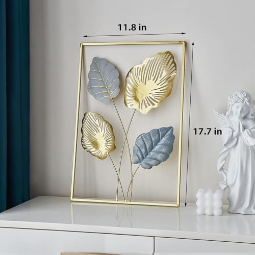 Image of Metal Wall Art Decor Frame for Living Room, Monstera Leaves Wall Home Decor, Room Decor Wall Sculptures Hanging Decorations for Bedroom, Bathroom, Office Decor (Multicolor)