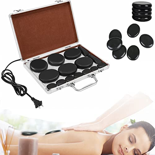 Hot Stone Massage Set, 18 Pieces of Basalt hot Stone with Heater kit, Massage Stones for Professional or Home spa, Relaxation, Treatment, Pain Relief