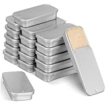 WEKADRIN 18 Piezas Caja Metálica Deslizante Rectangular con Tapa para Bálsamo Labial Almacenamiento Compacto para Regalos y Joyería Caja Organizadora Portátil de Hojalata Mate