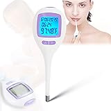 temperatura basal embarazo primeros dias Iluminada azul, gran monitor Digital Termómetro Basalto para eisprungtest, retroiluminación azul, 60 días Memoria, indicador de fecha y hora, C/F conmutable morado morado