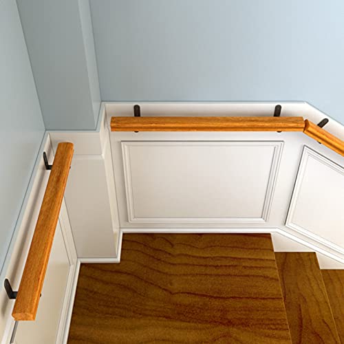 Kit complet de rampe d'escalier en bois mural avec support de fixation