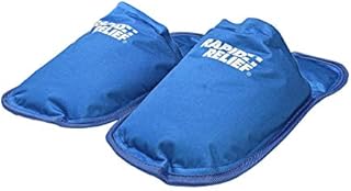 Rapid Relief RA11550 Premium Reusable Hot And Cold Gel Slippers 5"x12" Hot Therapy/Cold Therapy/Swollen Feet, Blue