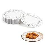 Stalora 140 Stück Papierdeckchen Rund, 3.5 Zoll / 8.9cm Saugstarke Runde Tortenunterlage aus Papier für Kuchen, Gebäck, Party, Snacks & Küche, Einweg Tischsets gegen Fettflecken