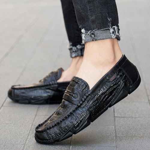 Men's Textured Embossed Loafers, Stylish Casual Slip - Ons — Ideal for Daily Errands, Weekend Gatherings & Urban Commutes 。3