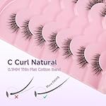 Half Eyelashes Natural Look False Eyelashes Half Lashes Cat Eye 14mm Wispy Lash Strips with Thin Band 3D Volume False Lashes Soft C Curl Natural Eyelash Fake Lash 7 Pair EVENTILL - Image 2