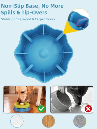 Huafly Slow Feeder Dog Bowls,3-Layer Detachable for Easy Cleaning,Dual-Use Wet Lick & Dry Slow Feeder,Food-Grade Silicone,Anti-Slip Base for All Floors,for Small,Medium,Large Dogs Black — view 5