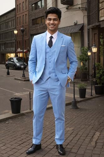 Suits for Men 3 Piece Jacket Vest Pants Slim Fit for Men Business Wedding Party Prom Mens Suit4