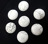 20PCS Natural Stone Round 18mm Cabochons No Hole Milky Jades Beads for DIY Jewelry Making Ring Earring Accessories - (Color: NO.10; Item Diameter: 18mm)