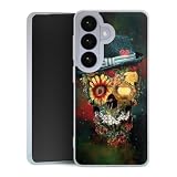 Coque en Silicone Compatible avec Samsung Galaxy S26 Etui Silicone Coque Souple Riza Peker Chapeau Tête de Mort