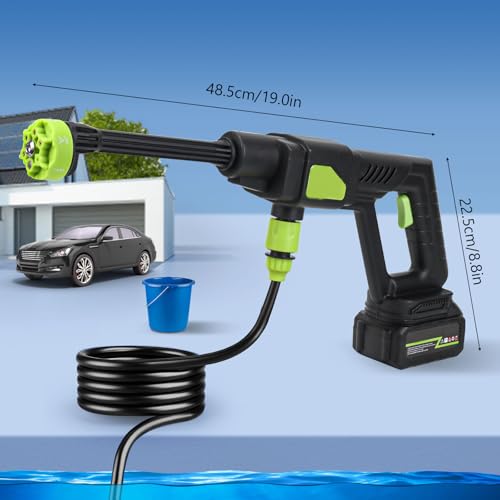 Cordless Pressure Washer with 6-in-1 Nozzle - High-Power Portable Jet Wash for Cars, Patio,Outdoor Cleaning | 5M Hose & Detachable Nozzles | Compatible with Makita - Image 2