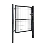 ✅【Schön und langlebig】Dieses Gartentor zeichnet sich durch schlichtes, ansprechendes Design und die robuste und langlebige Verarbeitung aus Ausgezeichnete Schweißbehandlung ist das Gartentor robust, Verzinkt und pulverbeschichtet, dadurch rostbeständig. Es bildet eine solide und schöne Barriere, getrennt Ihr Garten (Terrasse) mit anderen.
