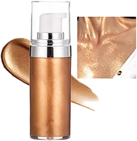 Liquid Body Shimmer, Body Glitter Oil, Silky Body Shimmer Oil, Body Highlighter Shimmer, Liquid Illuminator, Shimmer Lotion for Body Makeup, Body Glow Shimmer Bronzer Drops, Cream Body Luminizer