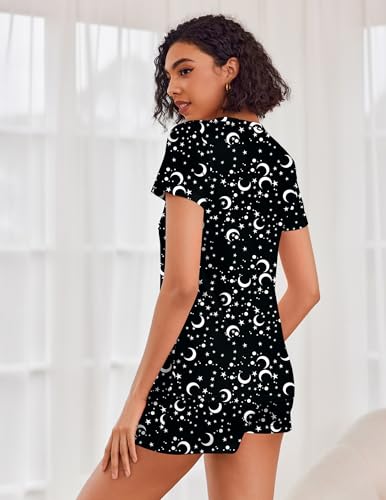 Image of Ekouaer Womens Pajama Sets Short Sleeve Pajamas for Women Sets Soft Lounge Sets Casual V Neck Sleepwear PJS