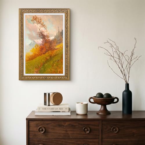 Image of Golden State Art, 12X18 Ornate Finish Photo Frame With White Mat for 11X17 Picture & Real Glass, Color: Bronze