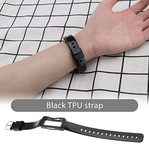 EMSea Watch Strap Compatible with Fitbit Luxe/Inspire HR/Inspire 2/Ace 2/Ace 3 Smartwatch Tracker Replacement Watch Band TPU Wristband Black - Image 2