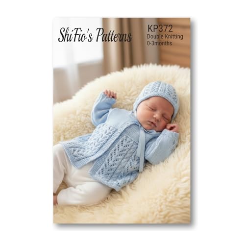 Paper Knitting Pattern for Baby Jacket and hat Double Knitting 0-3mths KP372