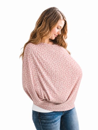 Copper Pearl Nursing Cover for Breastfeeding – Multi-Use Baby Car Seat Cover, Stroller Cover &amp; Breast Feeding Cover Up for Women, Stretchy Breathable High Quality Cover for Boy or Girl, Star