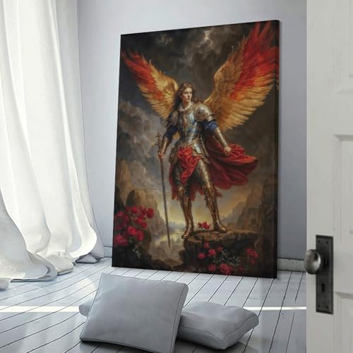 Tableau Archange Michel 60x90cm : décoration murale design pour salon et chambre
