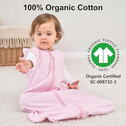 Image of Yoofoss Baby Sleep Sack 0-6 Months Wearable Blanket for Babies 100% Organic Cotton 2-Way Zipper TOG 0.5 Toddler Sleeping Sack 3 Pack, Comfy Lightweight Sleep Sacks