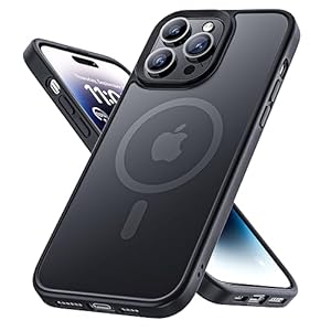 BENKS Magnetisch iPhone 14 Pro Max Hoesje Compatibel met Magsafe [Militaire bescherming tegen vallen] Doorschijnend mat Ultiem aanraakgevoel Schokbestendig Dunne beschermhoes voor iPhone 14 Pro Max