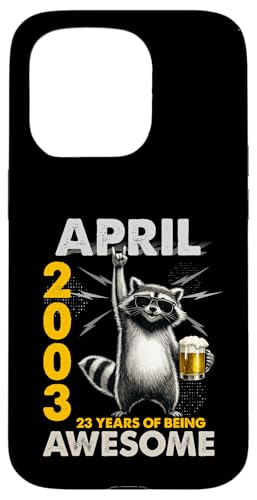 23rd Birthday Raccoon Beer April 2003 Vintage 23 Years Old �X�}�z�P�[�X iPhone 15 Pro �p