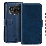 Suede Texture PU Leather Wallet Phone Case Compatible with Doogee V Max Plus, Magnetic Flip Cover with Card Slots and Full Protection (Blue) - Image 2