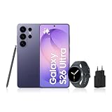 Samsung Galaxy S26 Ultra, avec Galaxy AI, 1 to, Violet Galaxy Watch8, 40mm, Noir, Bluetooth, Chargeurs secteurs Rapides 25W Inclus, Version FR