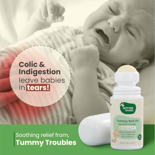 Image of Mother Sparsh Tummy Roll On For Baby, Colic Relief, Constipation and Indigestion With Hing & Saunf | 100% Ayurvedic - 40ml