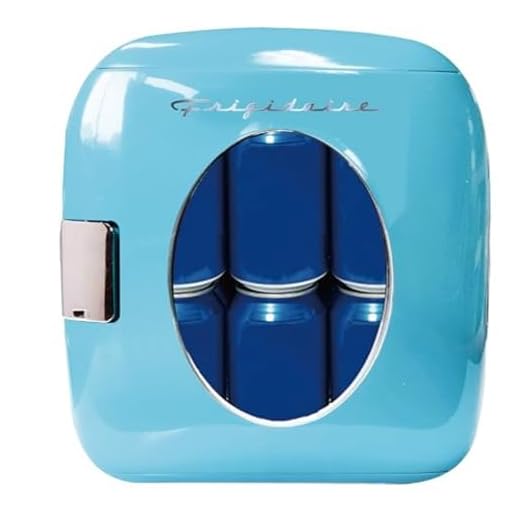 Frigidaire Retro Mini Fridge, 12/ 9 liters Cans Beverage Cooler, 100% Freon-Free & Eco Friendly Perfect for Home, Office, or Cars. Includes Plugs for Outlet & 12V Car Charger - Blue