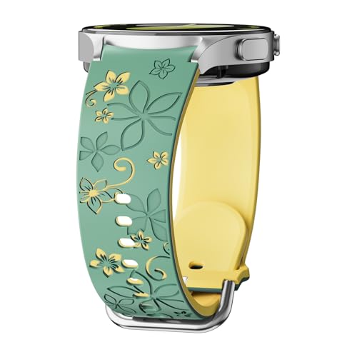 Bracelet montre Samsung Galaxy Watch 7 6 5 4 FE silicone floral pour femme 40mm 44mm