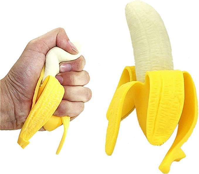 WIZME Kids Squishy Banana Toy/Stress Relief Toy/Squeeze Banana Toy for Kids Boys and Girls Stress Buster Toy Pack of 1