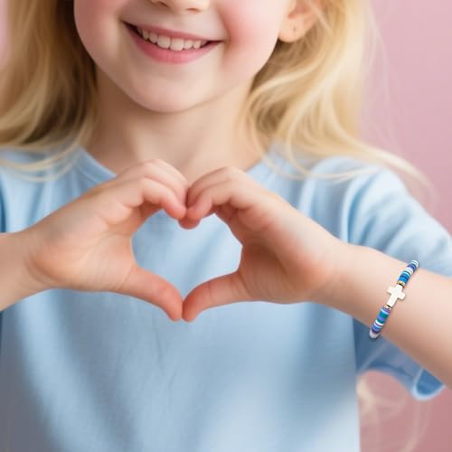 Cross Bracelet Religious Gifts for Women, Teen Girls Christian Jewelry WWJD Jesus Bracelets for Girls, Kids, Daughter Granddaughter Niece Friend Christmas Birthday Catholic Baptism Communion2