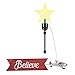 Mr. Christmas Animated White Santa's Bi-Plane Christmas Tree Topper with Banner, Illuminated LED Star, Velcro Straps to Easily Attach, 21.75 Inches