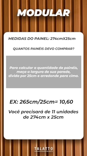 Painel Ripado Compacto 274x25cm