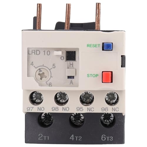 Shopcorp Thermal Overload Relay LRD10 4-6A, 1NO + 1NC, IEC 60947-4-1, Motor Protection Relay for LC1-D09 - LC1-D32 Contactors