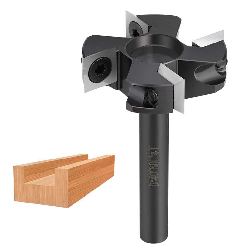 Insertos de Fresadora de Superficie CNC de 8x40 Mm, Bit de Carburo para Cepilladora de Madera, Planificado de Losas, Cortador de Fresado de Madera.