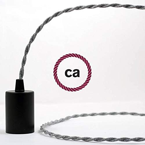creative cables Gray Linen Covered Twisted Electric Cable 2x18 AWG - TN02-164ft, 2 x 18 AWG