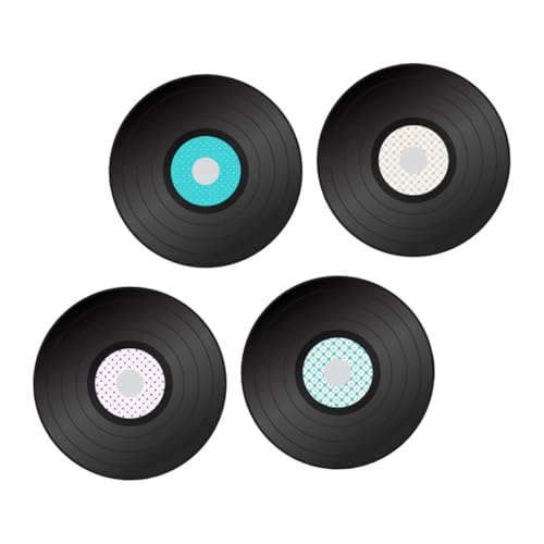 iplusmile 4 piezas Pegatinas de Vinilo Forma de Disco Retro de Adhesivos de PVC Resistentes para Decoración Vintage de Paredes Hogar Cafetería y Sala