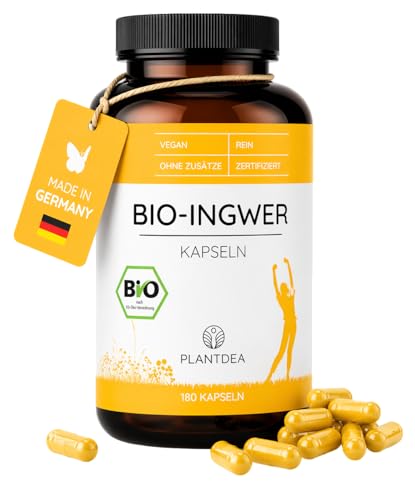 Bio Ingwer Kapseln I 3000mg Tagesdosis I 180 Ingwer-Kapseln hochdosiert I laborgeprüft I Bio Ingwerâ€¦ – Miniatur