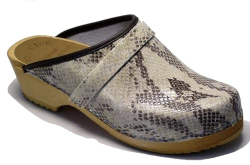 Sabot cuir boa beige authentique avec semelle confort pour femme