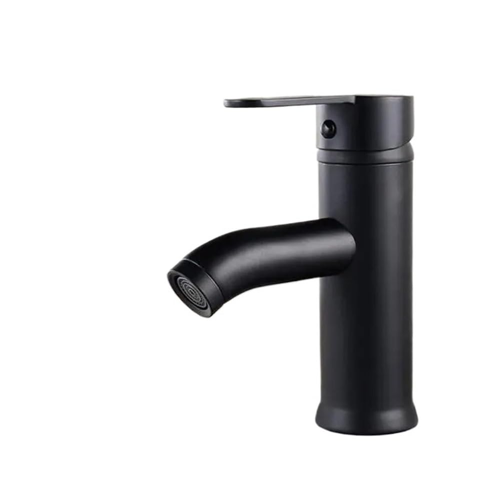 Robinet de lavabo antique chaud et froid avec mitigeur de salle de bains simple noir court