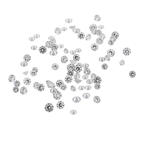 GEMHUB Loose CVD Diamond 1.1 mm Round Cut 6 Pcs Certified DEF Color VS/VVS Clarity | Eco-Friendly Lab Grown Gem for Jewelry Craft and Settings