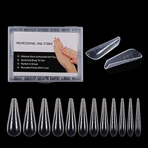 BNG 120 Stück Nagel Dual Formen für Polymer Gel, Profi Flache Quadratische Full-Cover Nägel Verlängerungs Formen, Wiederverwendbare Acryl Nagelformen Cover